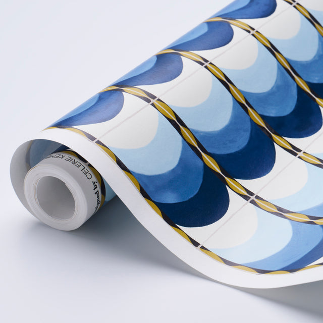 Sintra Blue Trompe-l'œil Tile Wallpaper by Celerie Kemble – Schumacher 5015350