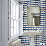 Sintra Blue Trompe-l'œil Tile Wallpaper by Celerie Kemble – Schumacher 5015350