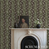 Tasmanian Mimosa Brown & Green by Celerie Kemble Botanical Stripe Wallpaper – Schumacher 5015361
