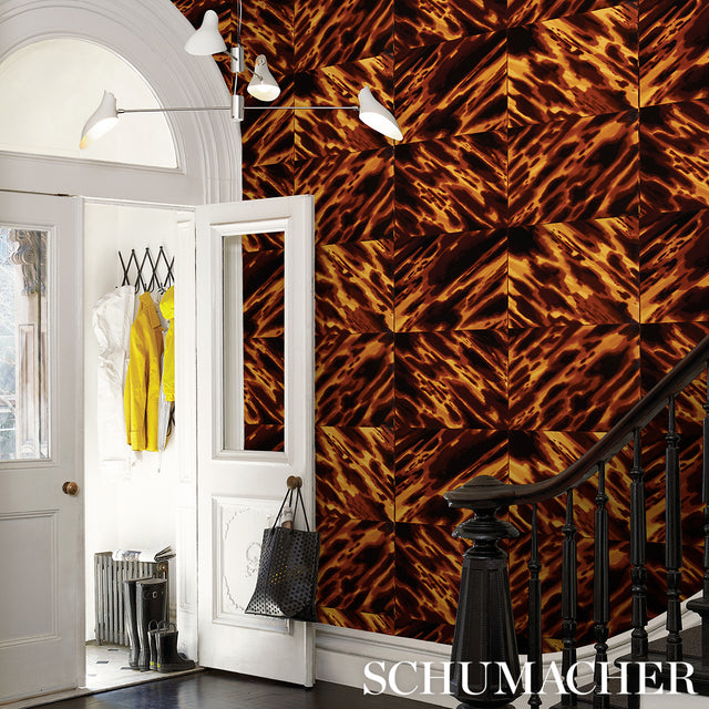 Tortoise Shell Natural by Celerie Kemble Faux Tortoise Wallpaper – Schumacher 5015370