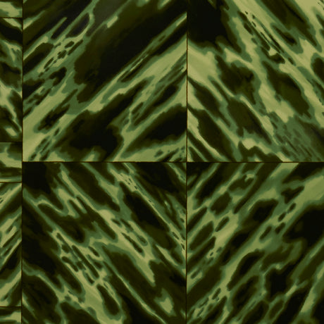 Tortoise Shell Amazon by Celerie Kemble for Schumacher - green faux tortoise lacquered look wallpaper in a dramatic grid pattern