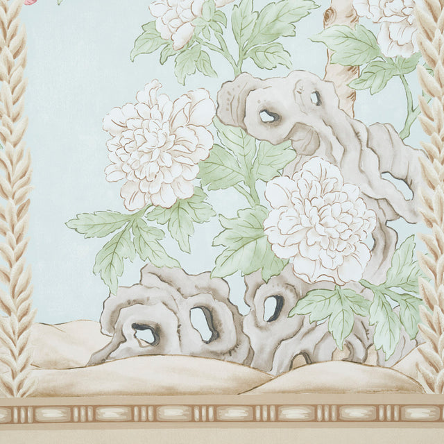 Victoria Panel Set Mineral by Schumacher Chinoiserie Wallpaper – 5015400