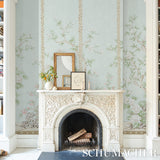 Victoria Panel Set Mineral by Schumacher Chinoiserie Wallpaper – 5015400