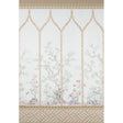 Victoria Panel Set wallpaper in Stone by Schumacher, featuring hand-painted chinoiserie floral and arch design in soft neutral tones.
