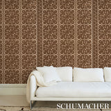Borneo Grasscloth Brown by Schumacher Hand Screen Printed Designer Wallpaper – 5015410