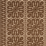 Borneo Grasscloth wallpaper in brown by Schumacher, featuring a bold, hand-printed Southeast Asian-inspired pattern designed by Celerie Kemble.