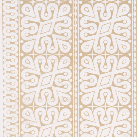Borneo Grasscloth wallpaper by Schumacher in white, featuring a hand screen printed, Southeast Asian-inspired geometric stripe pattern designed by Celerie Kemble.