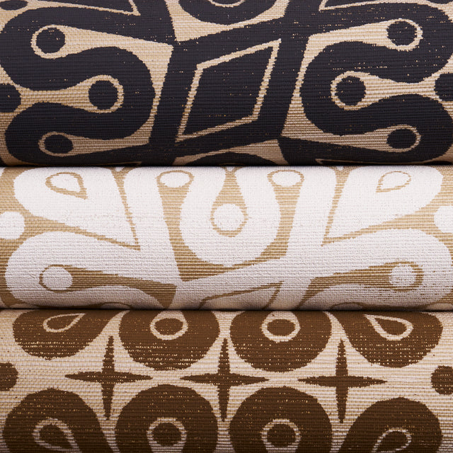 Borneo Grasscloth Black by Schumacher Celerie Kemble Hand Screen Printed Wallpaper – Schumacher 5015412