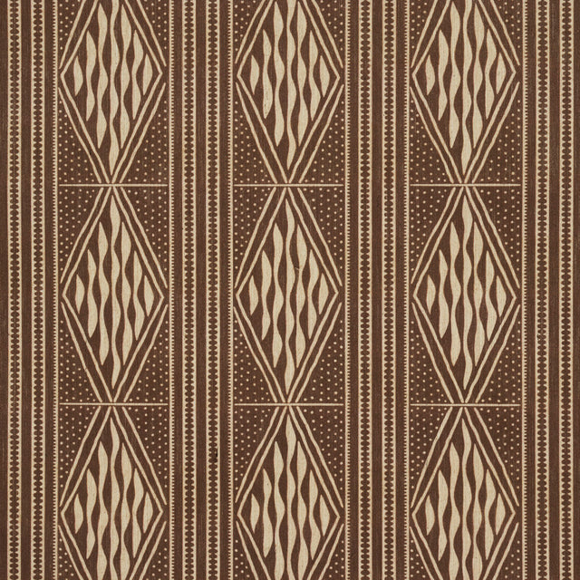 Cassava Tobacco by Schumacher Earth and Sky Collection Vertical Stripe Diamond Wallpaper – 5015420