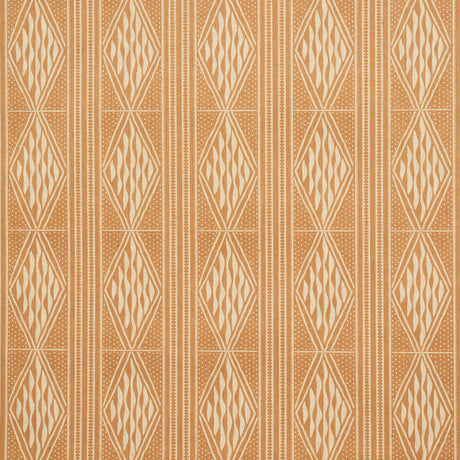 Cassava Sable by Schumacher - Earth and Sky Collection. Multi-width vertical stripe wallpaper with diamond detail, printed on a jute ground.