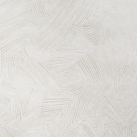 Labyrinth Grand Soft Silver wallpaper by Schumacher featuring a large-scale, topographic-inspired geometric pattern in soft silver tones.