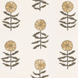 Pretty Petals wallpaper by Marian McEvoy for Schumacher, featuring stylized neutral flowers inspired by Central Asian textiles.