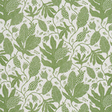 Polka Dot Jungle wallpaper in green and ivory by Marian McEvoy for Schumacher, featuring a large-scale botanical pattern with polka dots.