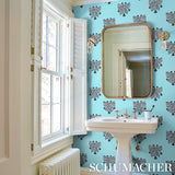 Bow-Wow-Wow Aqua by Schumacher Marian McEvoy Collection Wallpaper – Schumacher 5015470