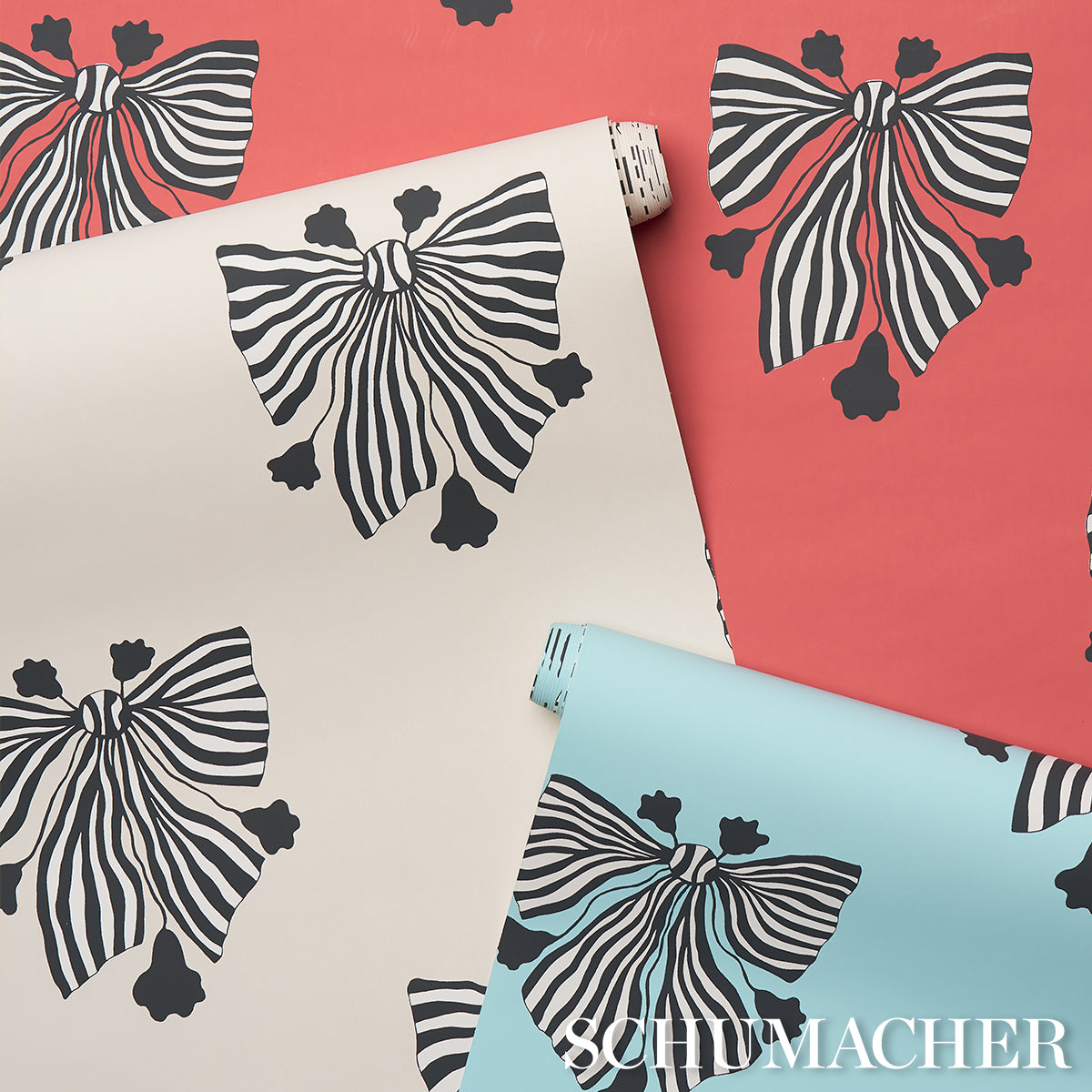 Bow-Wow-Wow Red by Schumacher Marian McEvoy Collection Wallpaper – Schumacher 5015471