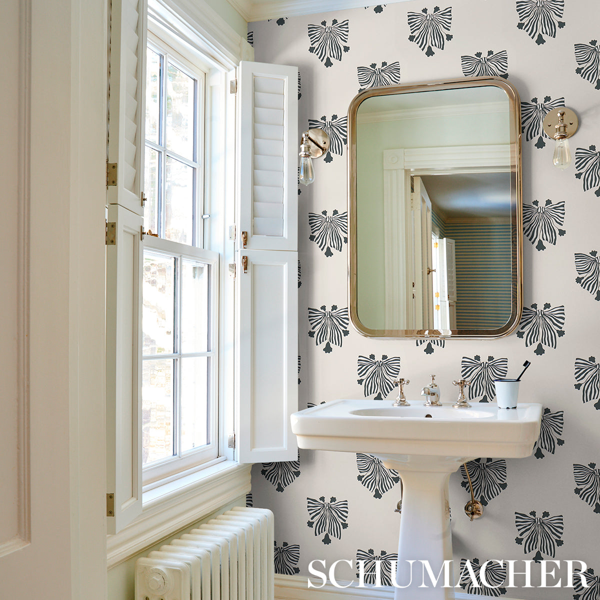 Bow-Wow-Wow Cream by Schumacher Marian McEvoy Whimsical Modern Wallpaper – Schumacher 5015472