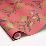 Thistle Vine Red & Gold by Marian McEvoy Botanical Stripe Wallpaper – Schumacher 5015480