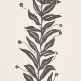 Tendril Stripe Black & Cream by Marian McEvoy Botanical Wallpaper – Schumacher 5015490