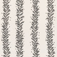 Tendril Stripe wallpaper by Marian McEvoy for Schumacher in black and cream, featuring a graceful vine pattern on a flat paper ground.