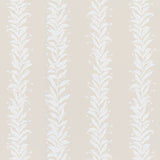 Tendril Stripe wallpaper in Natural by Marian McEvoy for Schumacher, featuring a graceful vine stripe botanical pattern on a neutral background.