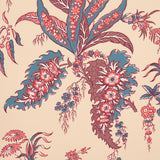 Apolline Botanical Rouge & Bleu by Schumacher Hand Screen Printed Wallpaper – Schumacher 5015500