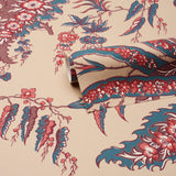 Apolline Botanical Rouge & Bleu by Schumacher Hand Screen Printed Wallpaper – Schumacher 5015500