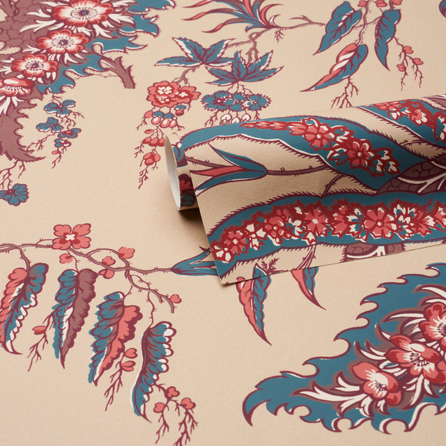 Apolline Botanical Rouge & Bleu by Schumacher Hand Screen Printed Wallpaper – Schumacher 5015500