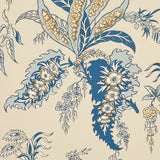 Apolline Botanical Ciel & Marine by Schumacher Ottoman-Inspired Botanical Wallpaper – Schumacher 5015501