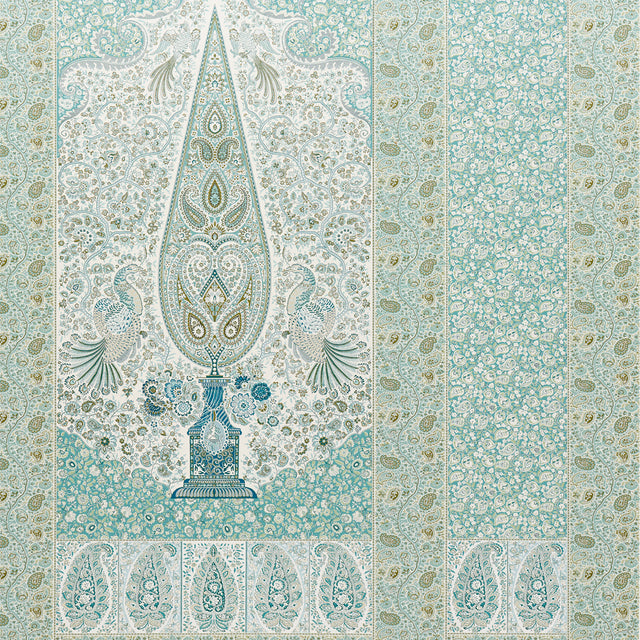 Colmery Paisley Panel Set Peacock by Schumacher Large-Scale Paisley Wall Mural – Schumacher 5015510