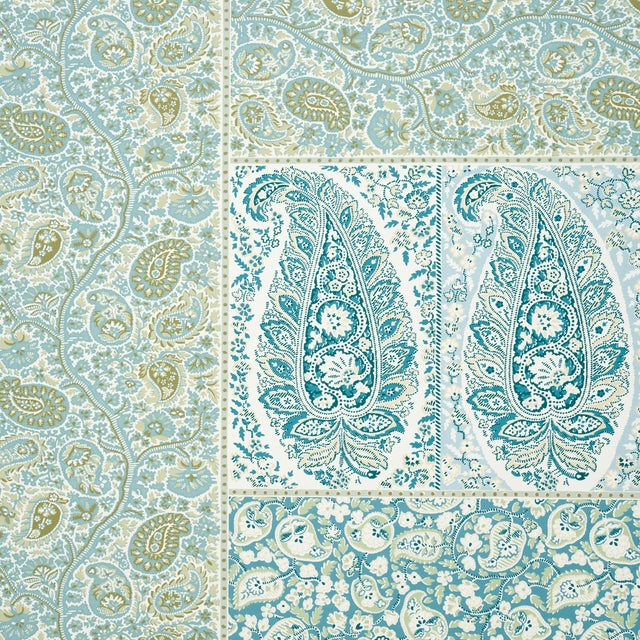 Colmery Paisley Panel Set Peacock by Schumacher Large-Scale Paisley Wall Mural – Schumacher 5015510