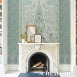 Colmery Paisley Panel Set Peacock by Schumacher Large-Scale Paisley Wall Mural – Schumacher 5015510