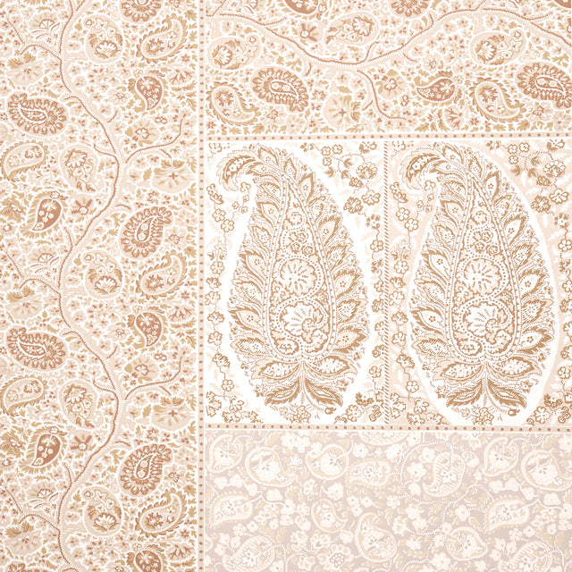 Colmery Paisley Panel Set Parchment by Schumacher – LE MAX Collection Large-Scale Paisley Wallpaper 5015511