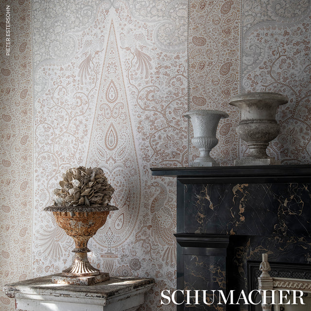Colmery Paisley Panel Set Parchment by Schumacher – LE MAX Collection Large-Scale Paisley Wallpaper 5015511