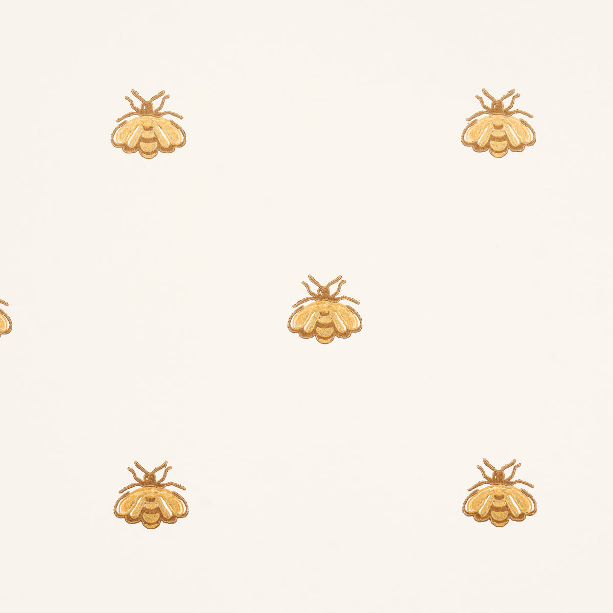 Hubert's Bees White & Gold by Schumacher Metallic Bee Motif Wallpaper – Schumacher 5015530