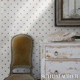 Hubert's Bees White & Gold by Schumacher Metallic Bee Motif Wallpaper – Schumacher 5015530