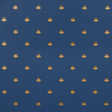 Hubert's Bees wallpaper in Midnight & Gold by Schumacher, featuring a small-scale gold bee motif on a deep blue background.