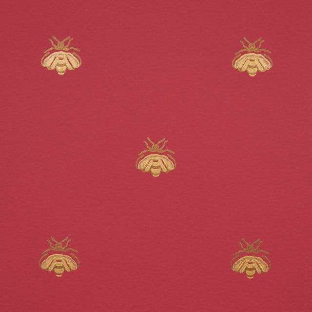Hubert's Bees Rouge & Gold by Schumacher Metallic Bee Motif Wallpaper – Schumacher 5015532