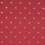 Hubert's Bees Rouge & Gold wallpaper by Schumacher featuring a small-scale gold bee motif on a rich red background.