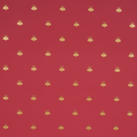 Hubert's Bees Rouge & Gold wallpaper by Schumacher featuring a small-scale gold bee motif on a rich red background.