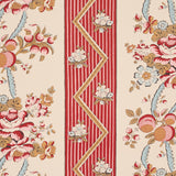 Sylvain Floral Stripe Rouge by Schumacher French Floral Stripe Wallpaper – Schumacher 5015541