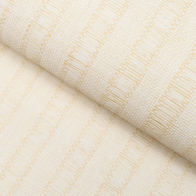 June Woven Textured Stripe Natural by Schumacher Textured & Woven Wallcoverings Wallpaper – Schumacher 5015550