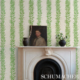 Tendril Stripe Sisal Olive by Marian McEvoy Botanical Stripe Wallpaper – Schumacher 5015560