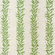 Tendril Stripe Sisal wallpaper in olive green by Marian McEvoy for Schumacher, featuring vertical vine stripes on a sisal-textured background.