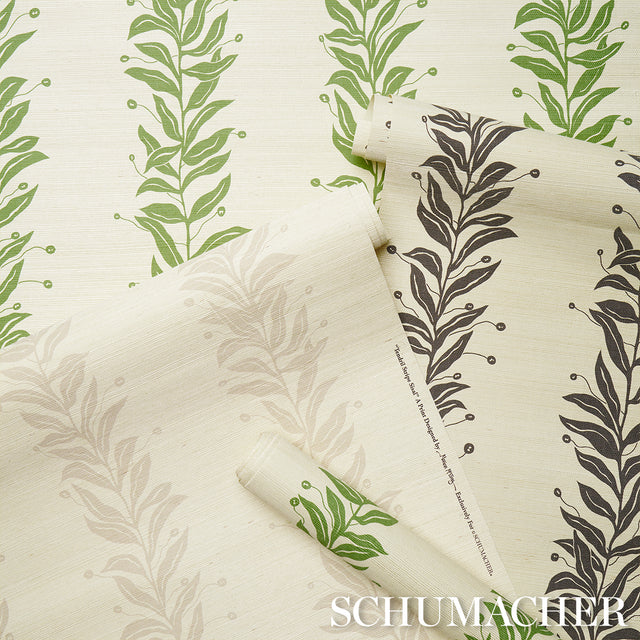 Tendril Stripe Sisal Natural by Schumacher Botanical Vine Wallpaper – Schumacher 5015561