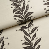 Tendril Stripe Sisal Black & Cream by Marian McEvoy Botanical Stripe Wallpaper – Schumacher 5015562