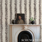 Tendril Stripe Sisal Black & Cream by Marian McEvoy Botanical Stripe Wallpaper – Schumacher 5015562