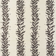Tendril Stripe Sisal wallpaper in black and cream by Marian McEvoy for Schumacher, featuring a graceful vine stripe botanical pattern on sisal.