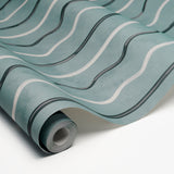 Affogato Blue Gray by Backdrop Painterly Striped Wallpaper – Schumacher 5015570