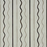 Affogato wallpaper in Ivory & Carbon by Backdrop for Schumacher, featuring painterly serpentine stripes in a modern, trompe-l'oeil effect.