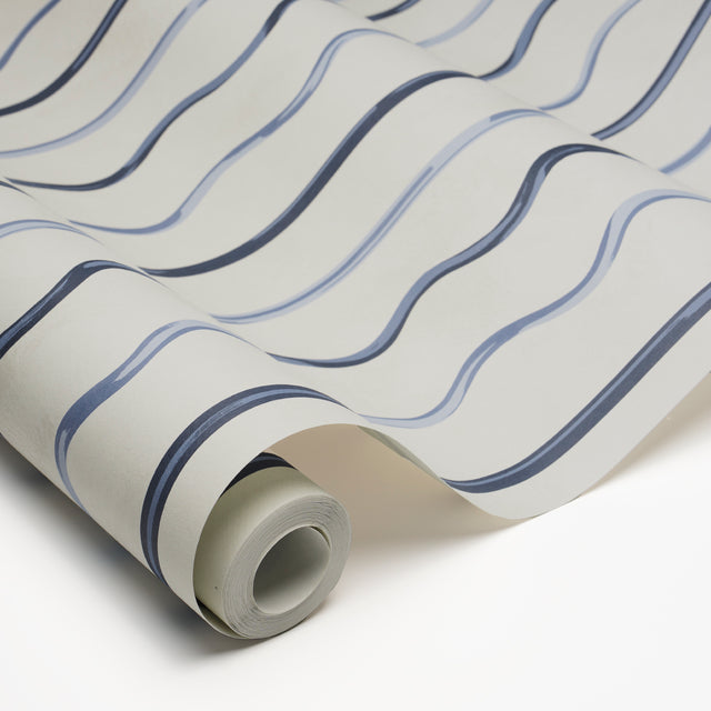 Affogato Cornflower & Deep Navy by Schumacher Backdrop Collection Wallpaper – Schumacher 5015572